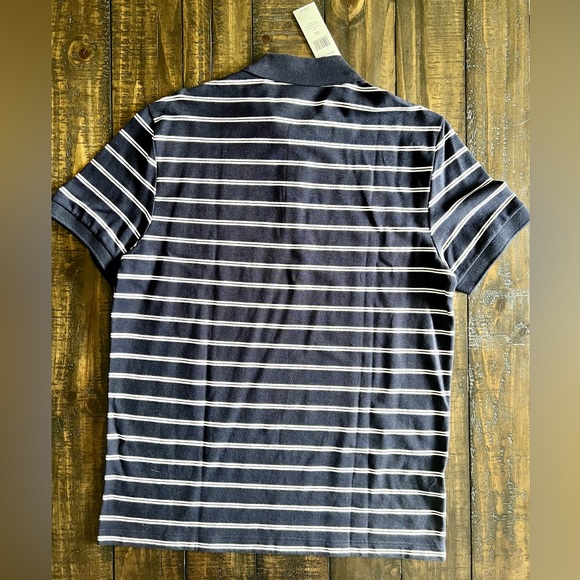 Lacoste Men’s Navy Blue White Striped Polo Large New! - Picture 3 of 3